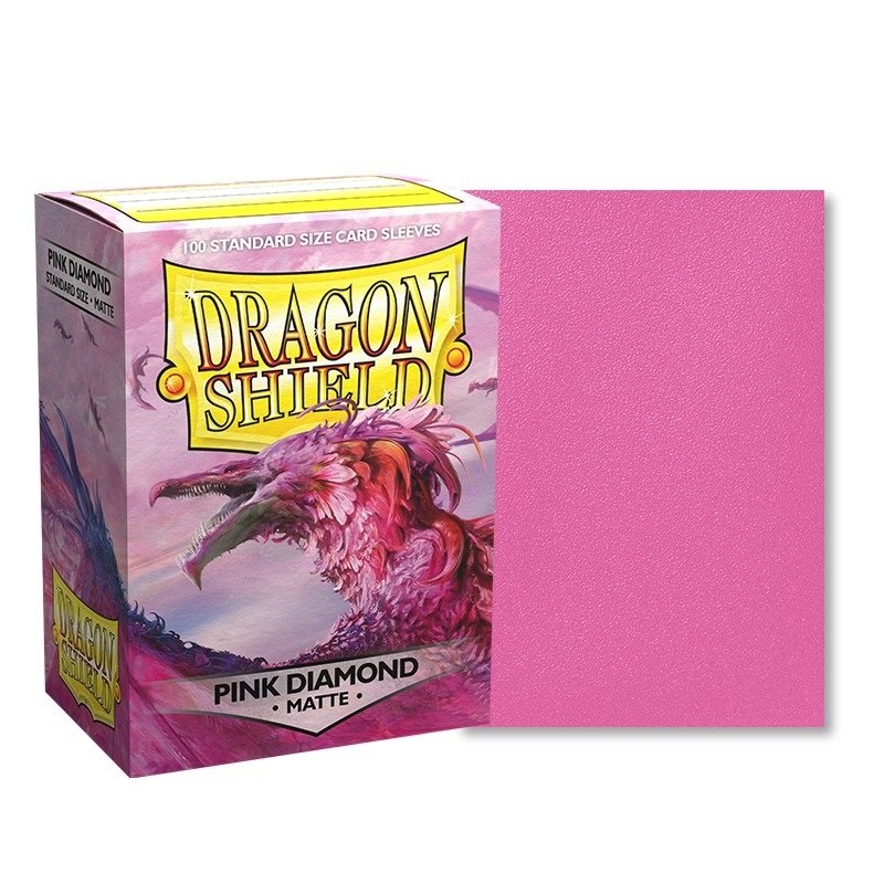 Dragon Shield 100 Standard Size Card Sleeves – Matte – Pink Diamond