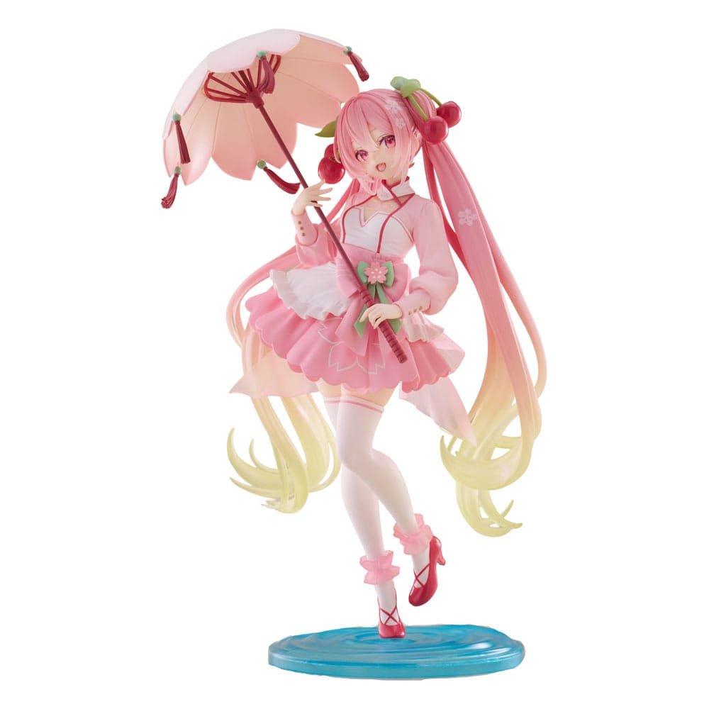 Hatsune Miku AMP statuette PVC Newley Written Sakura Miku Sakura Dress Ver. 21 cm