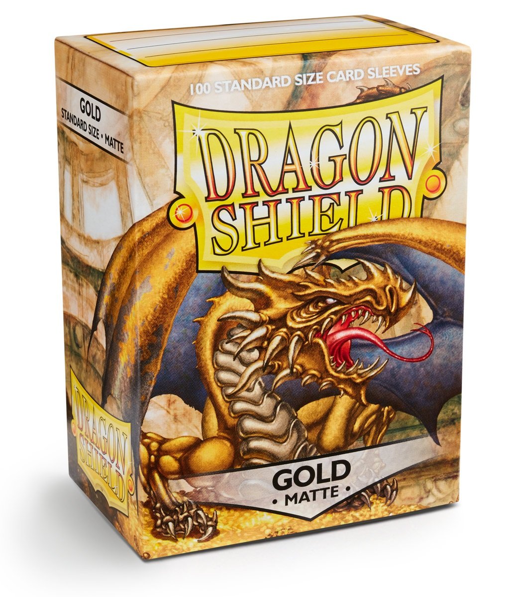 Dragon Shield 100 Standard Size Card Sleeves - Matte Gold