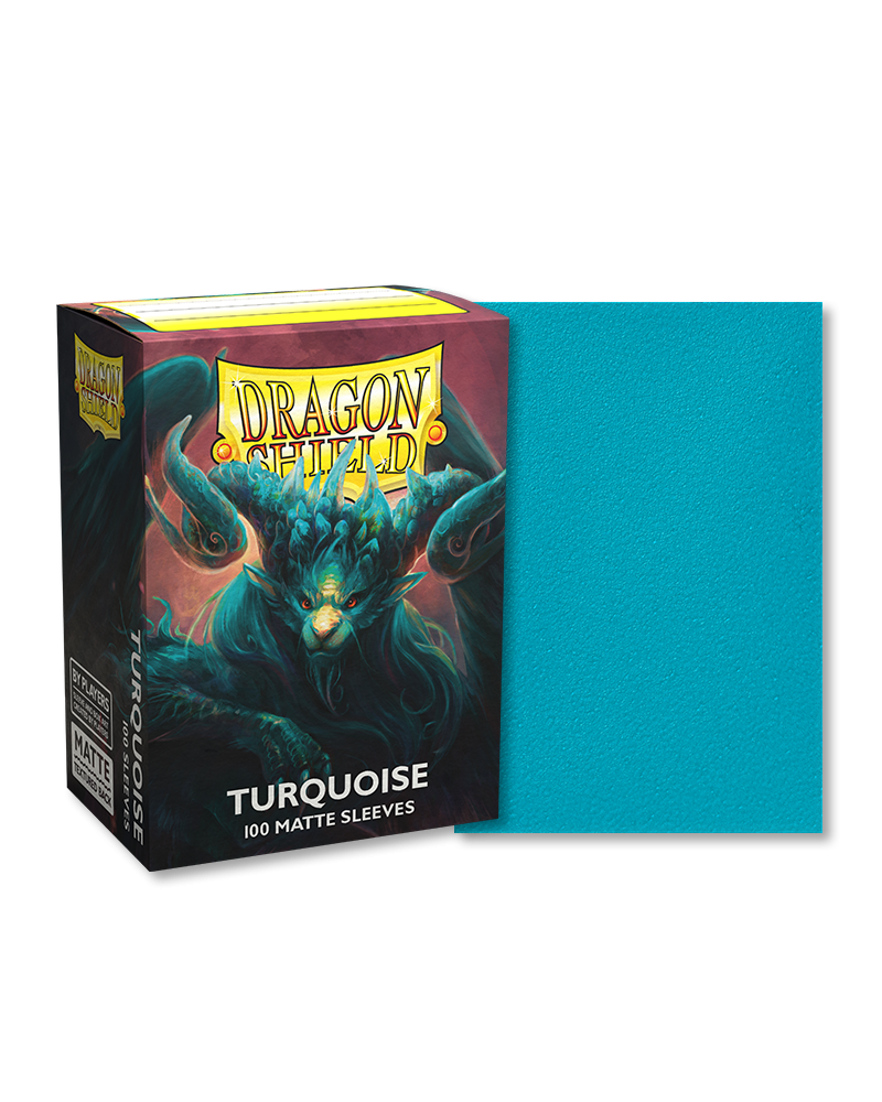 Dragon Shield 100 Standard Size Card Sleeves - Matte Turquoise